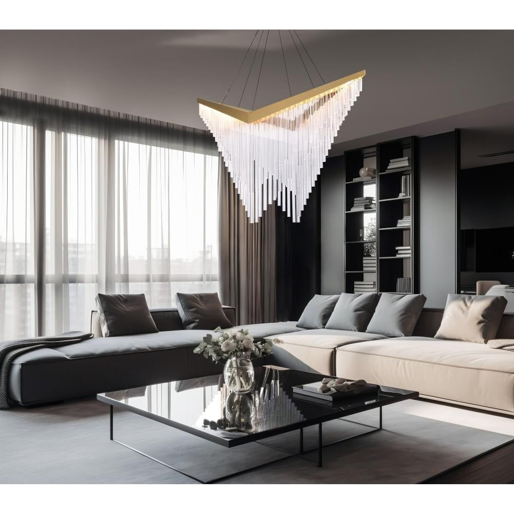 Vivien 60" LED Chandelier In Gold