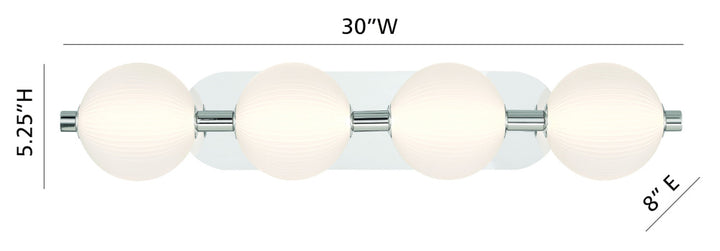 Palmas 4 Light Vanity In Nickel