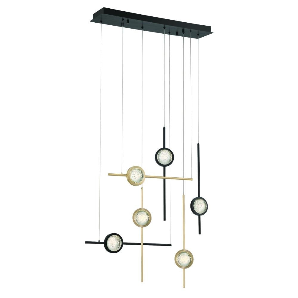 Barletta 32" LED Chandelier In Gold And Black