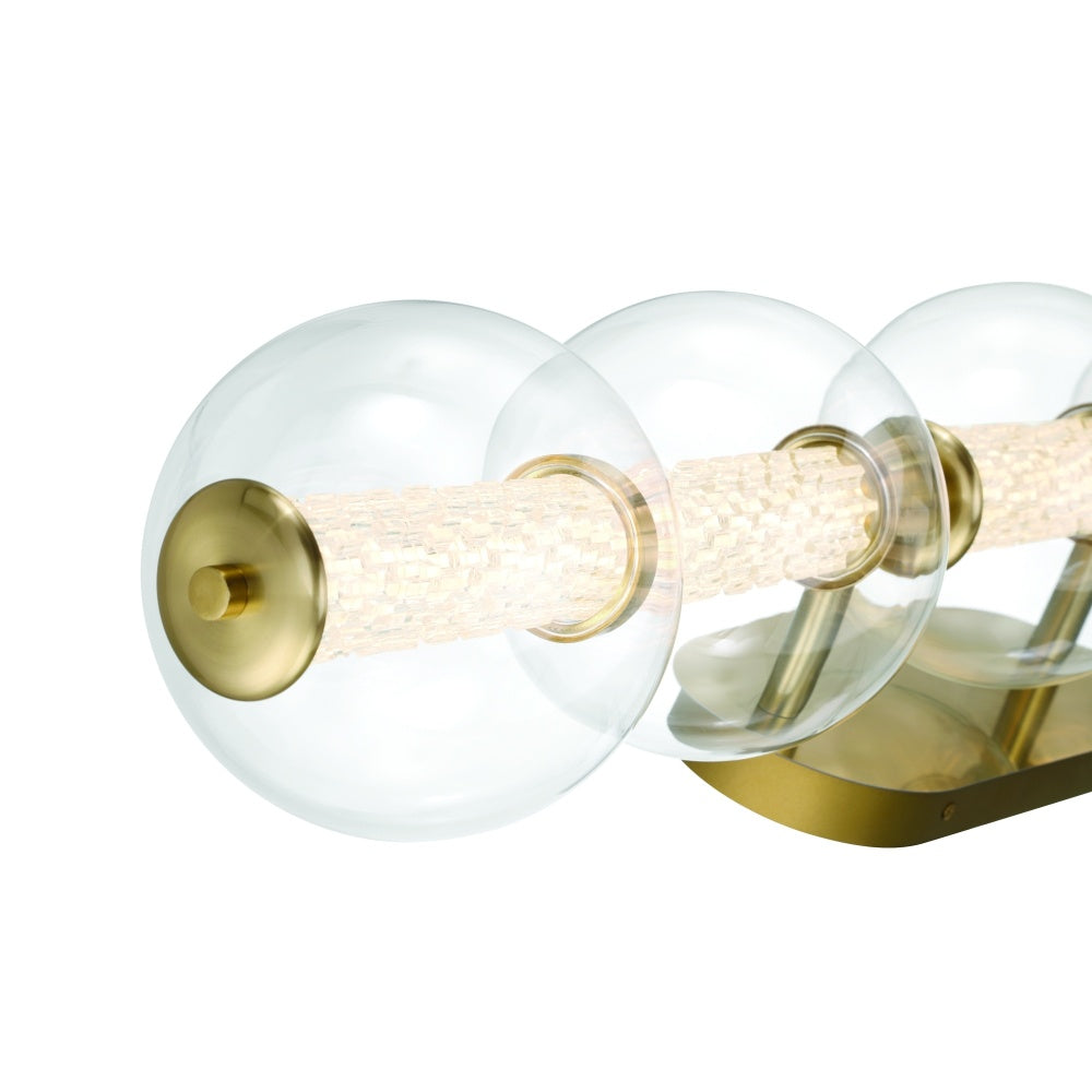 Atomo 38" LED Vanity In Gold With Clear Glass