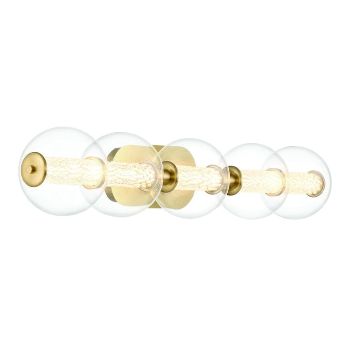 Atomo 38" LED Vanity In Gold With Clear Glass