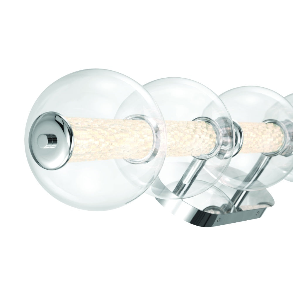 Atomo 38" LED Vanity In Chrome With Clear Glass