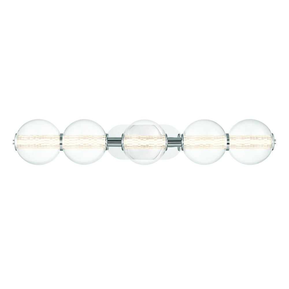 Atomo 38" LED Vanity In Chrome With Clear Glass