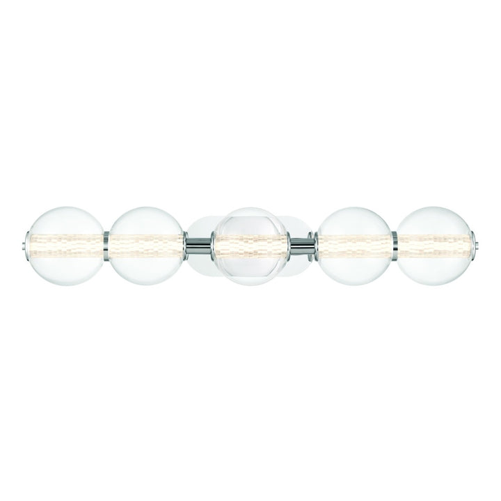 Atomo 38" LED Vanity In Chrome With Clear Glass