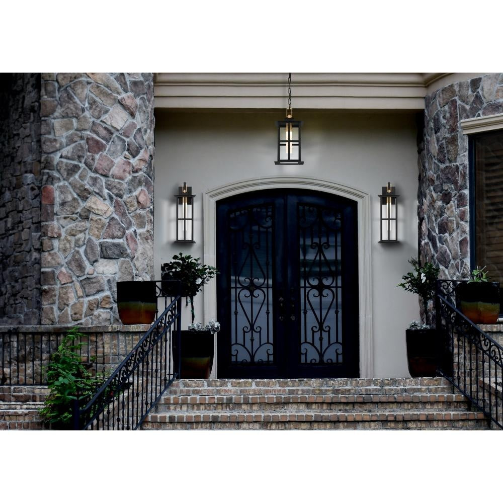 Greyson 16" LED Pendant In Brass and Black