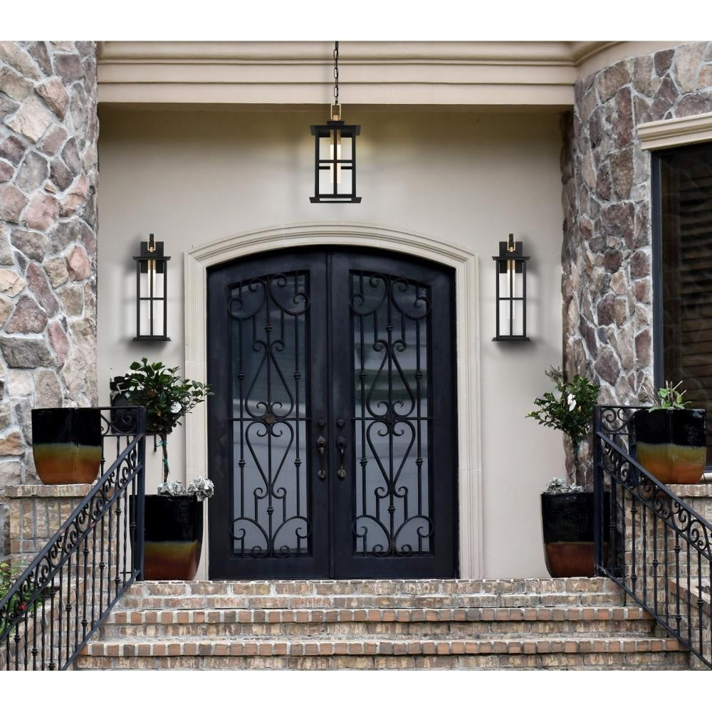 Greyson 16" LED Pendant In Brass and Black