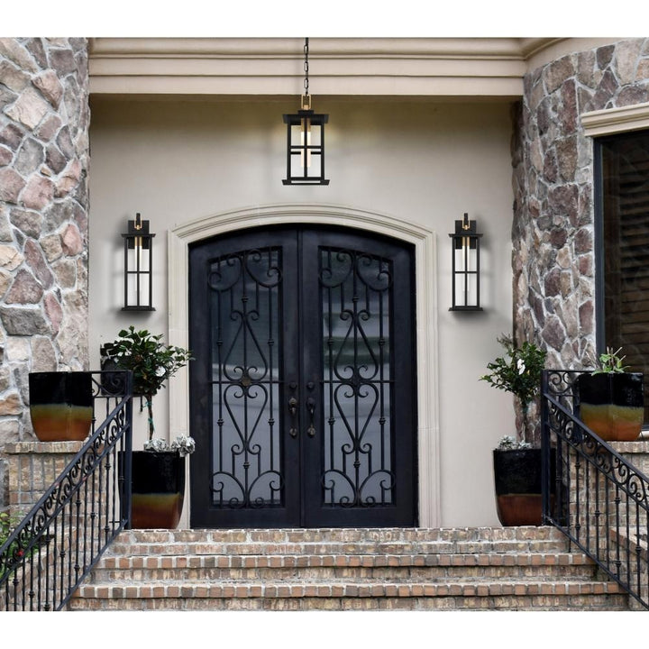 Greyson 16" LED Pendant In Brass and Black