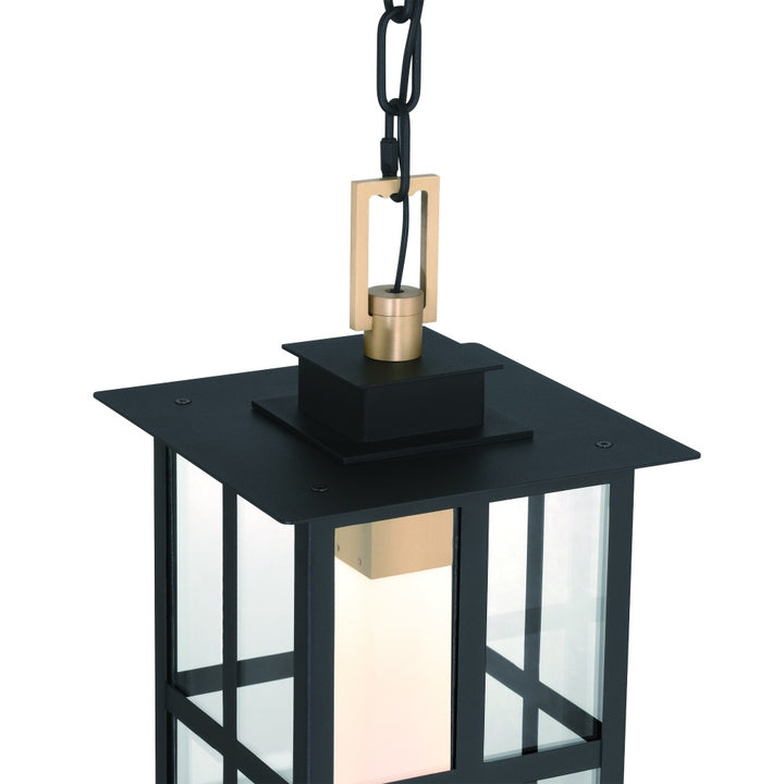 Greyson 16" LED Pendant In Brass and Black