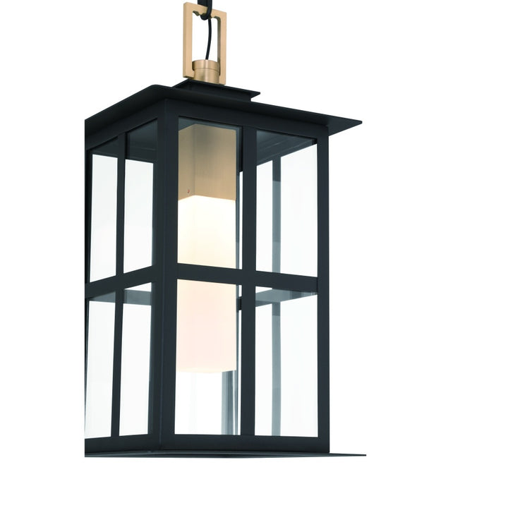 Greyson 16" LED Pendant In Brass and Black