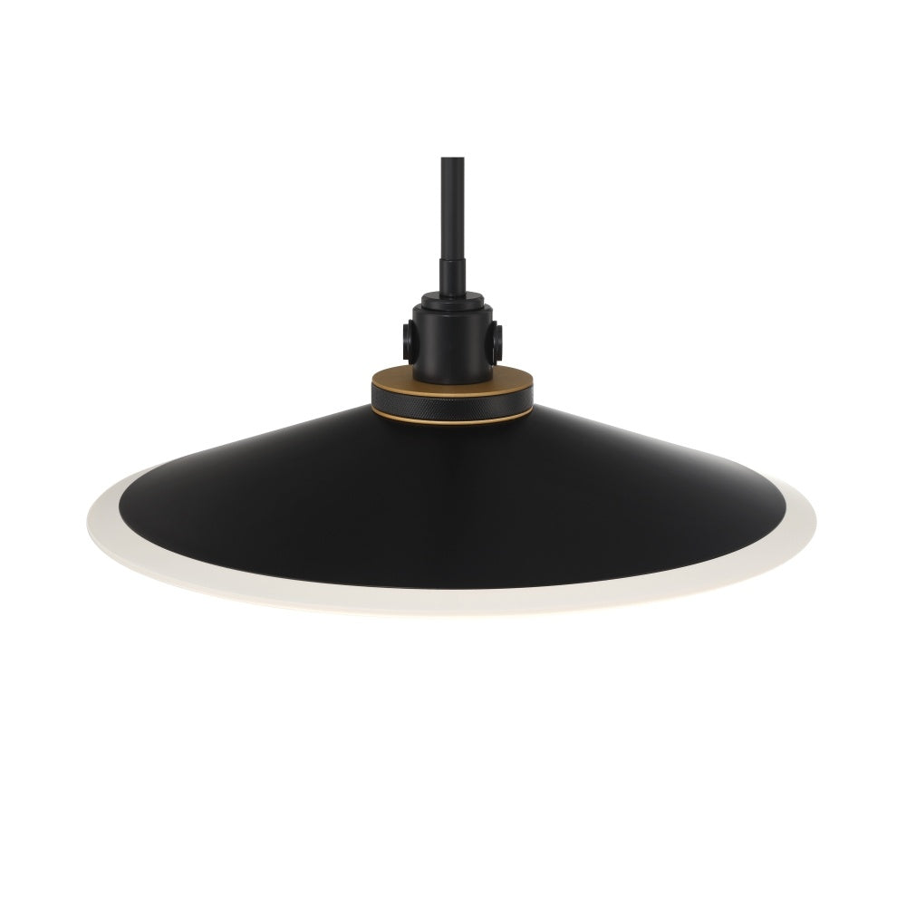 Deckard 16" LED Pendant In Gold and Black