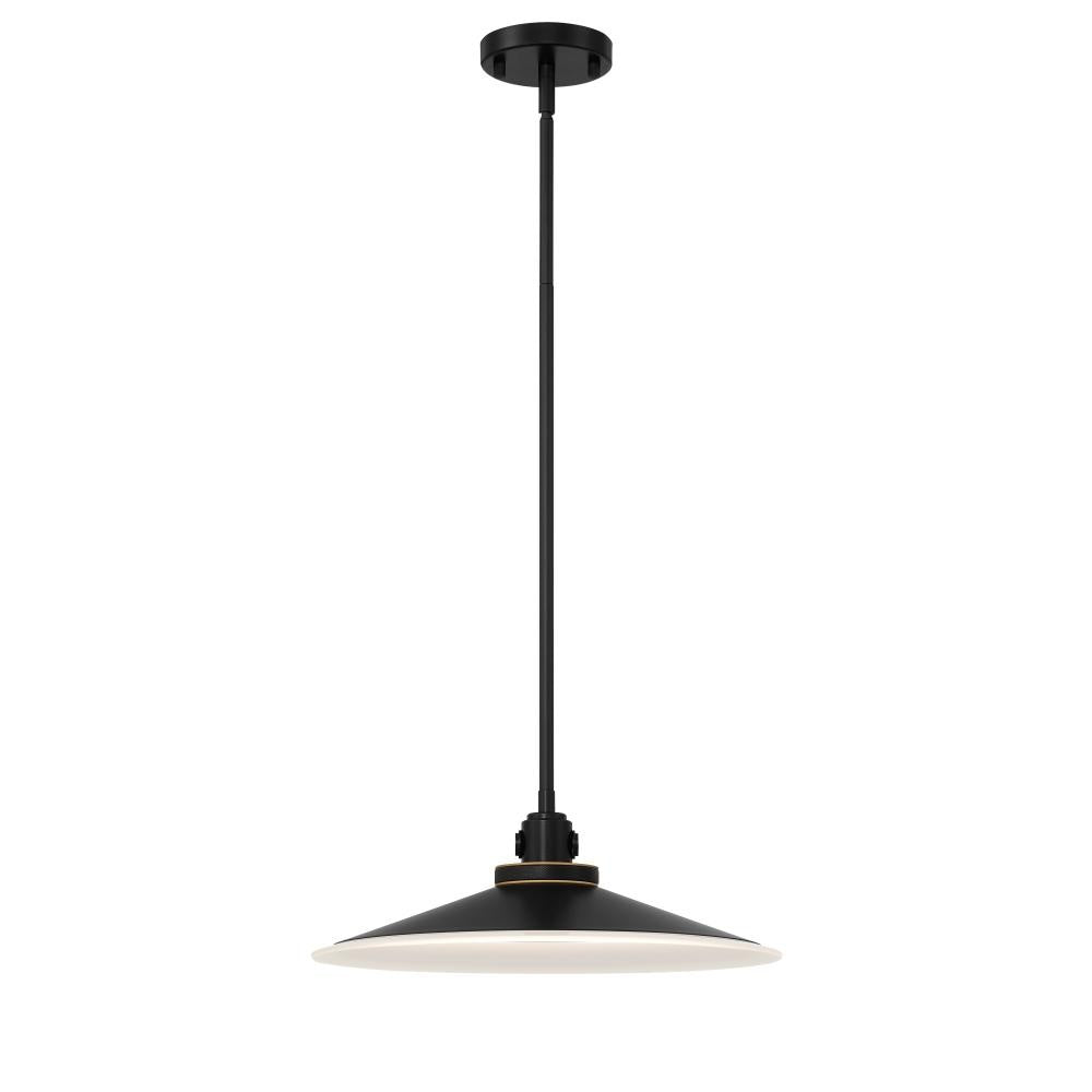 Deckard 16" LED Pendant In Gold and Black