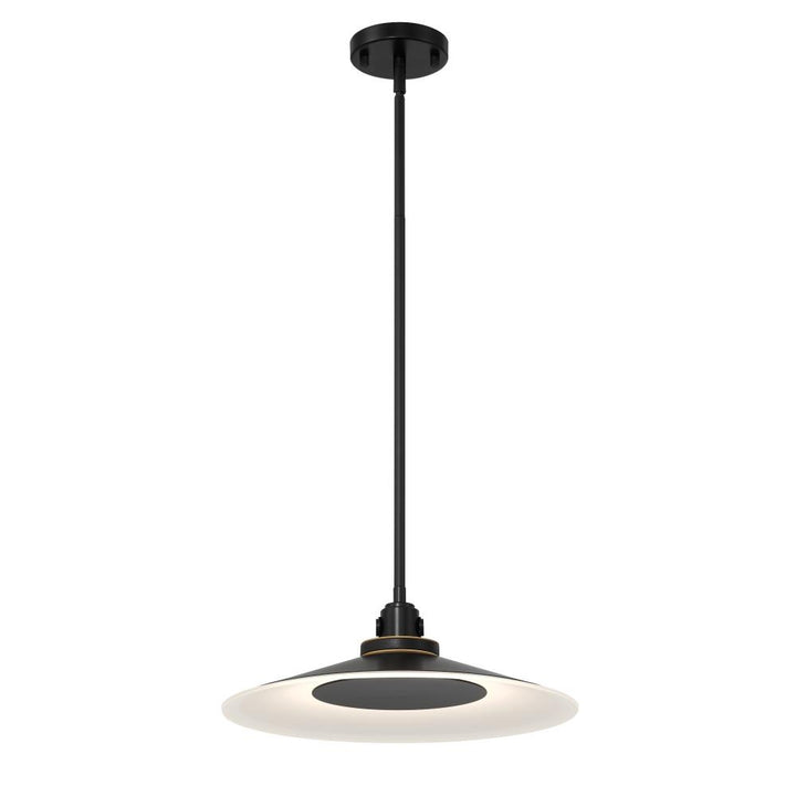 Deckard 16" LED Pendant In Gold and Black