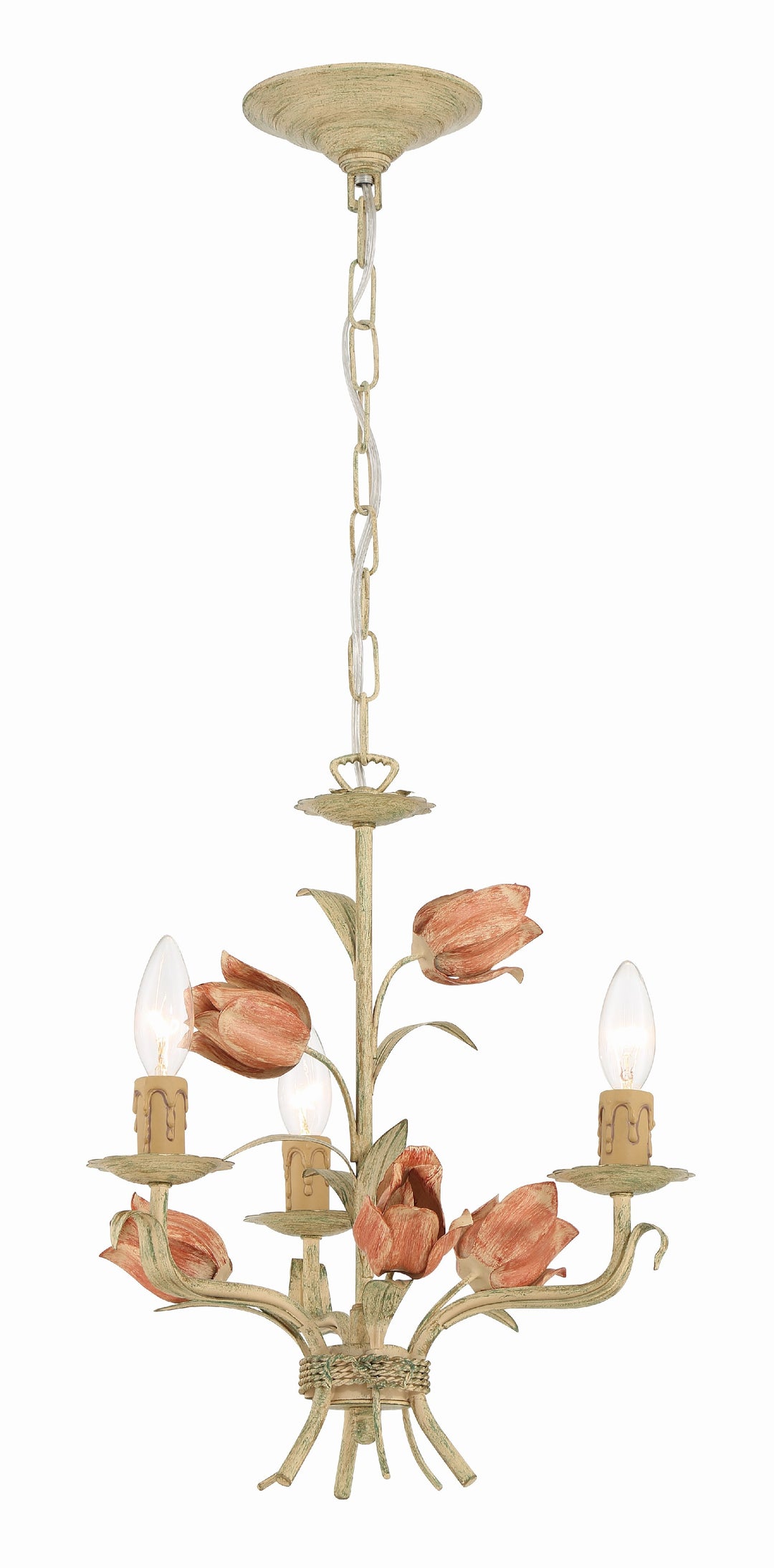 Southport 3 Light Sage Rose Mini Chandelier