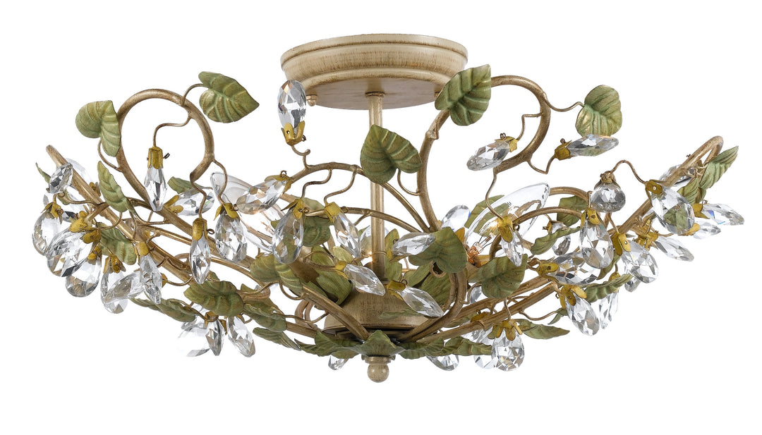 Josie 5 Light Champagne Green Tea Semi Flush Mount