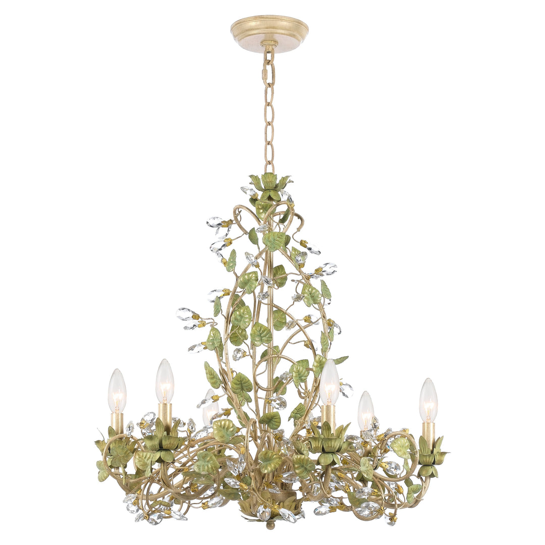 Josie 6 Light Champagne Green Tea Chandelier