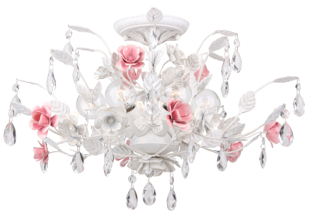 Lola 6 Light Wet White Semi Flush Mount