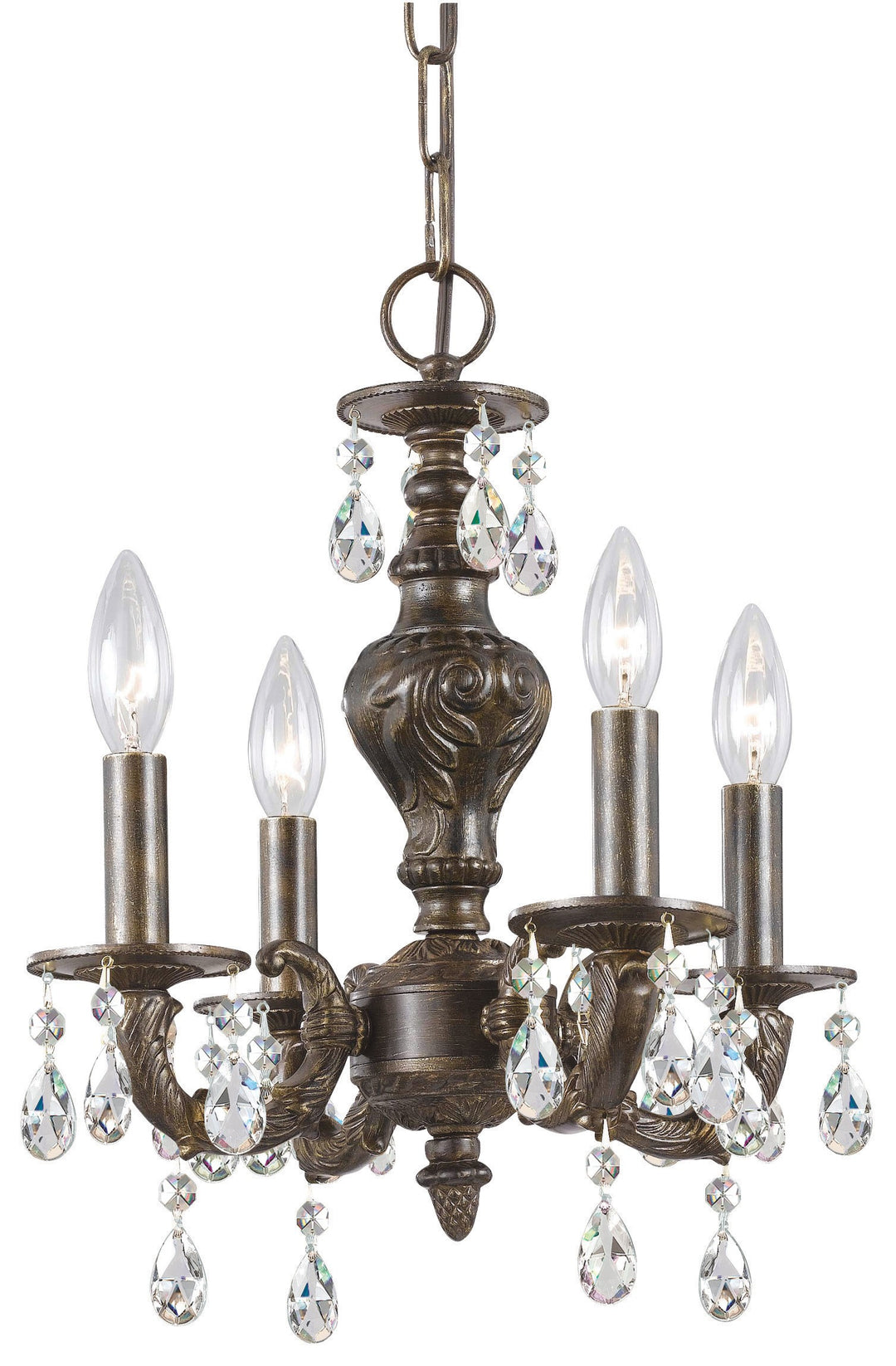 Paris Market 4 Light Spectra Crystal Venetian Bronze Mini Chandelier