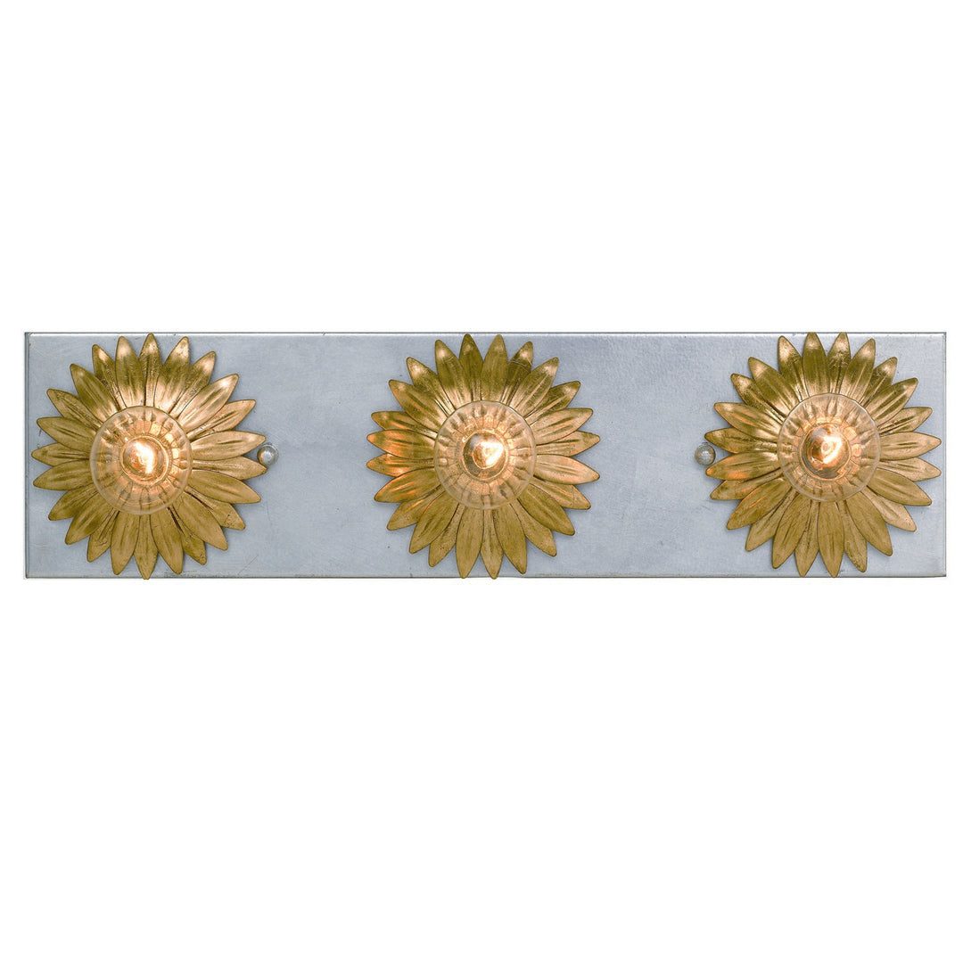Broche 3 Light Antique Gold + Antique Silver Bathroom Vanity