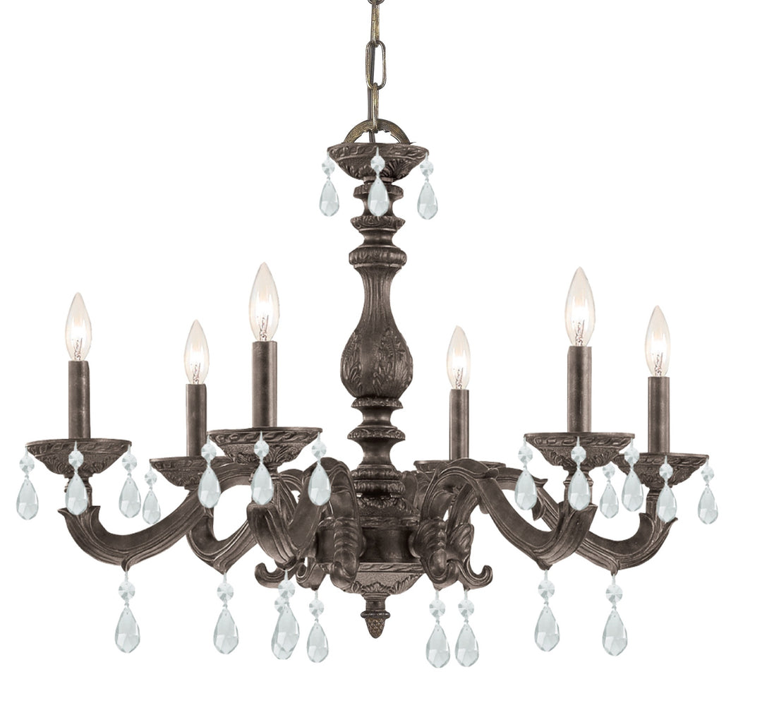 Paris Market 6 Light Swarovski Strass Crystal Venetian Bronze Chandelier
