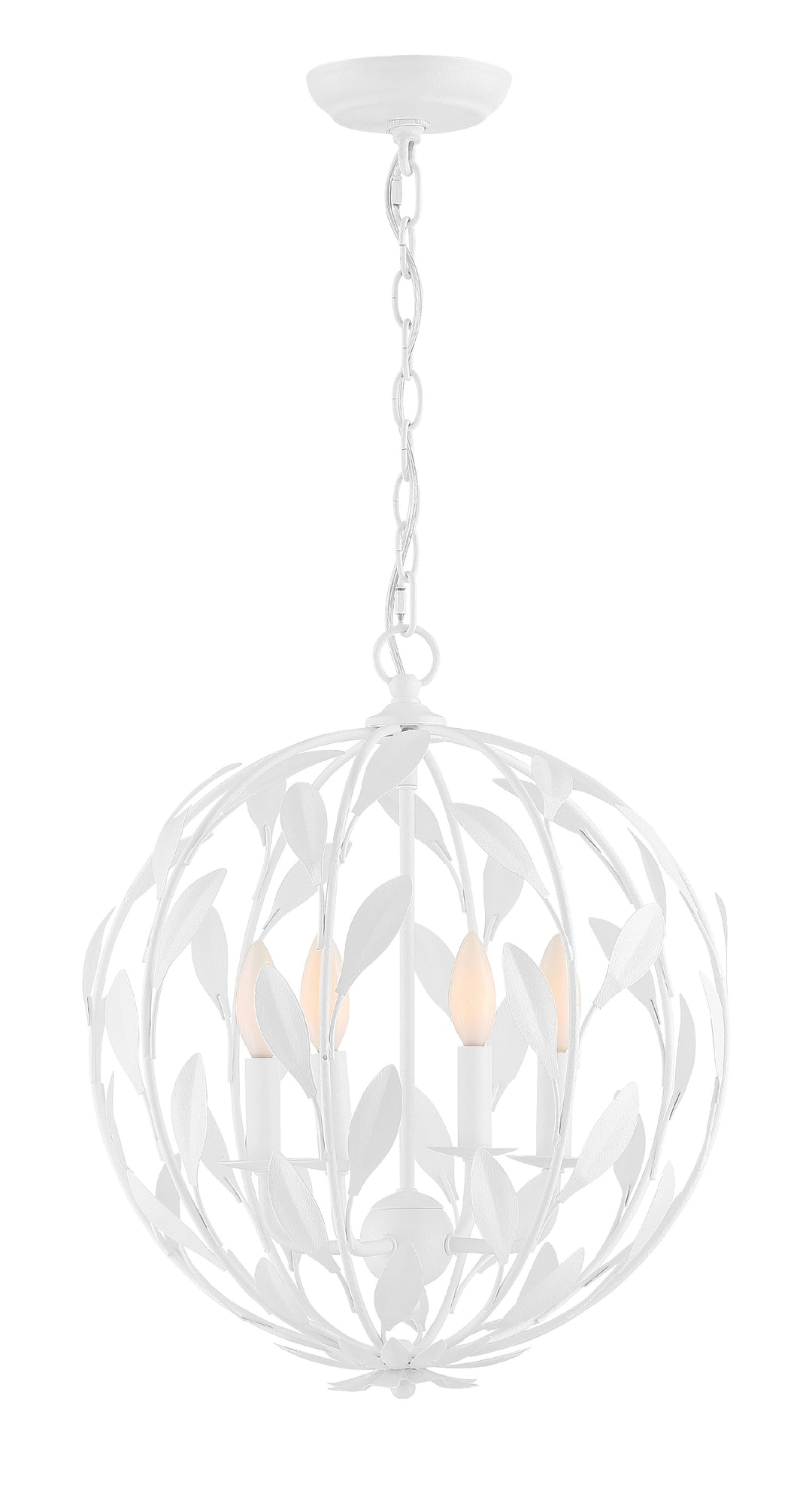 Broche 4 Light Matte White Mini Chandelier