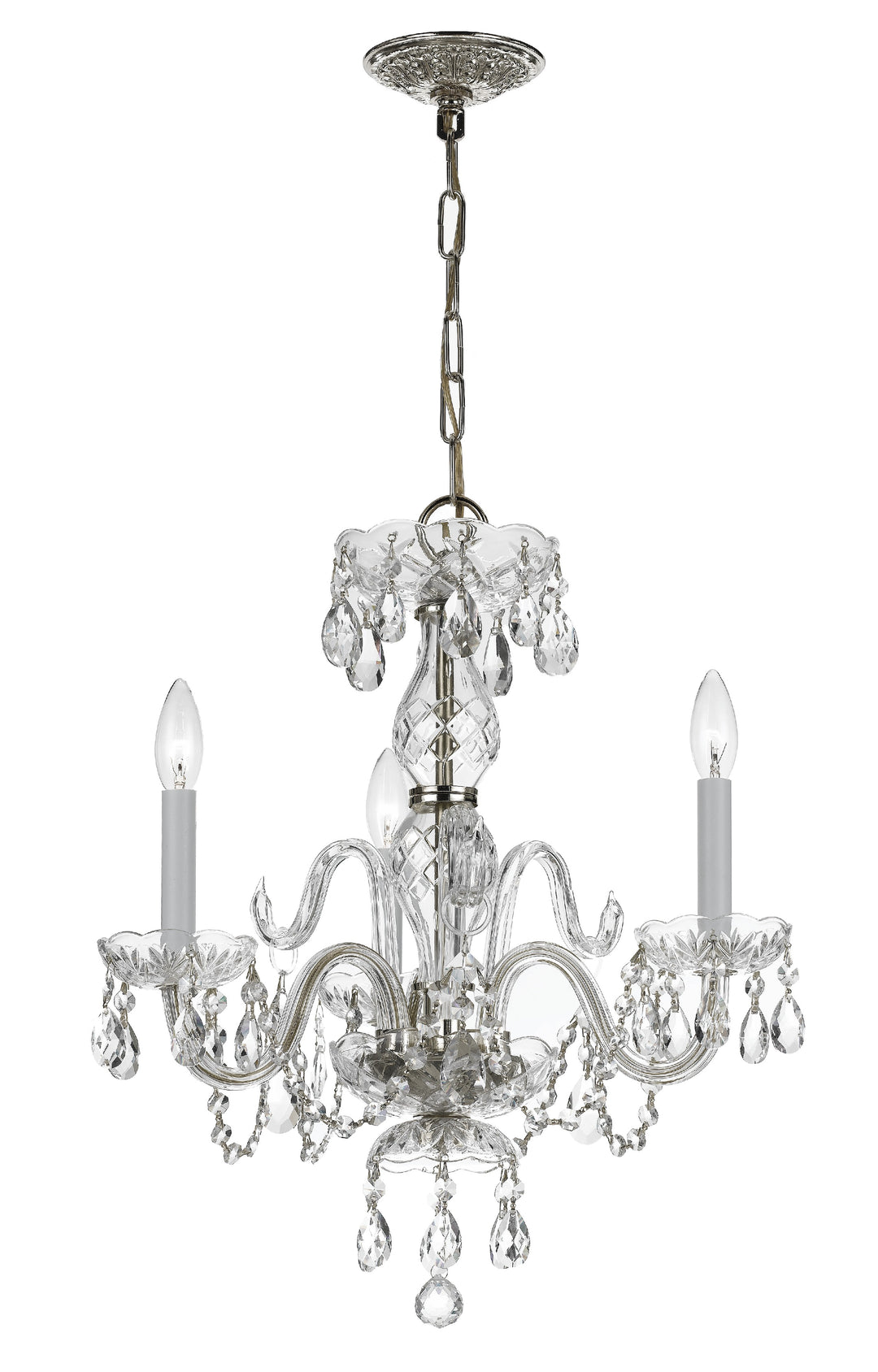 Traditional Crystal 3 Light Spectra Crystal Polished Chrome Mini Chandelier