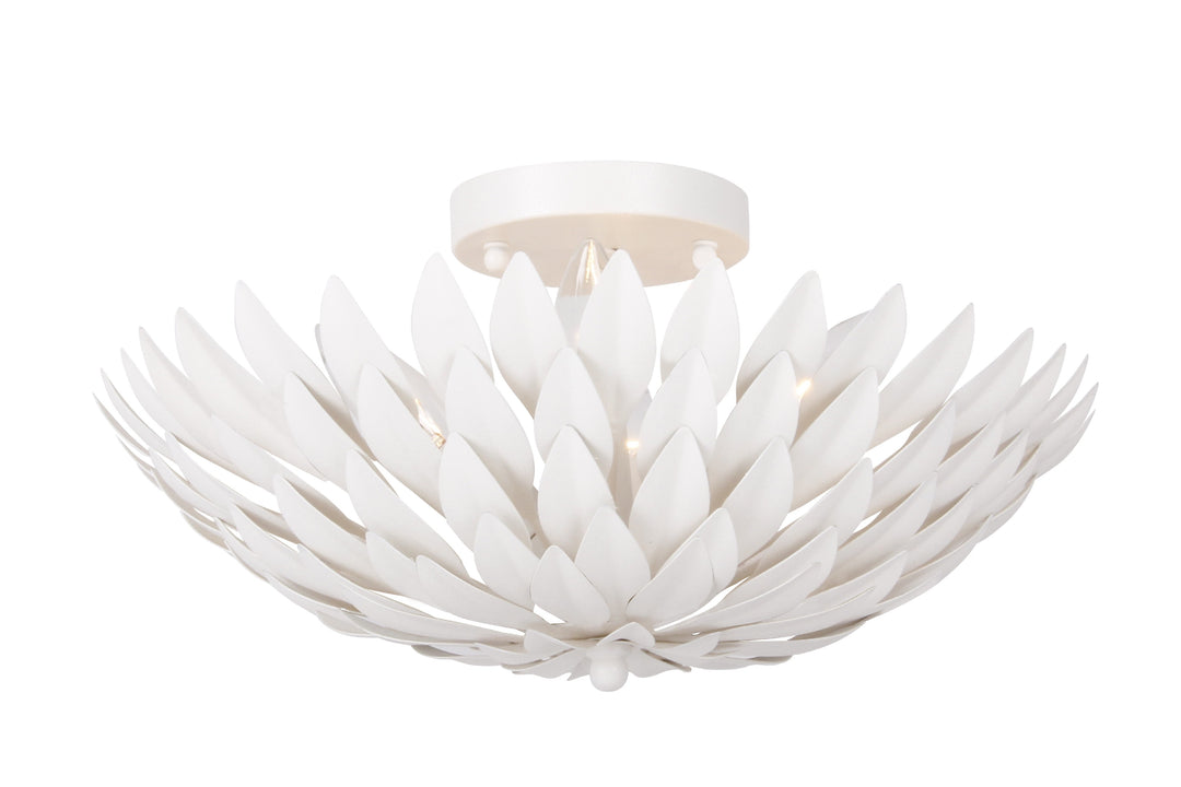 Broche 4 Light Matte White Semi Flush Mount