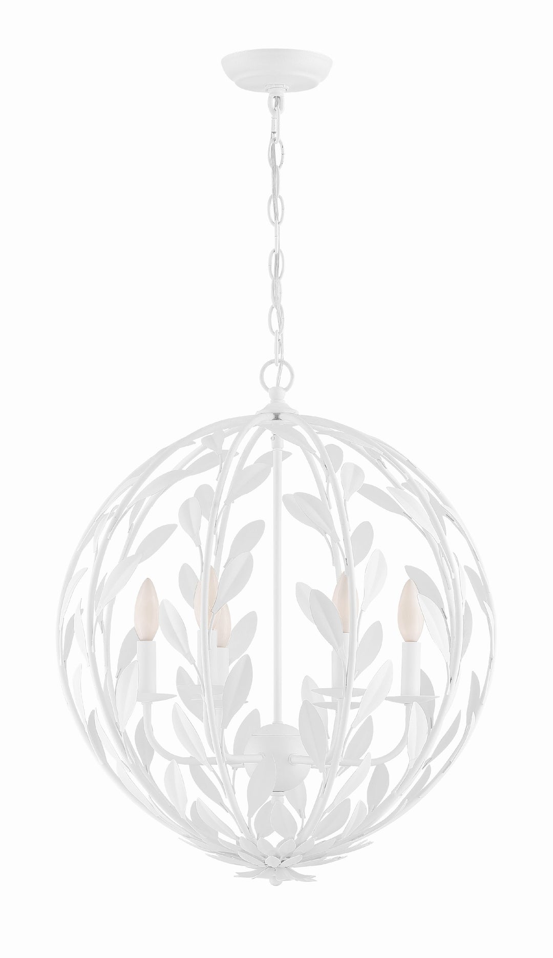 Broche 6 Light Matte White Chandelier