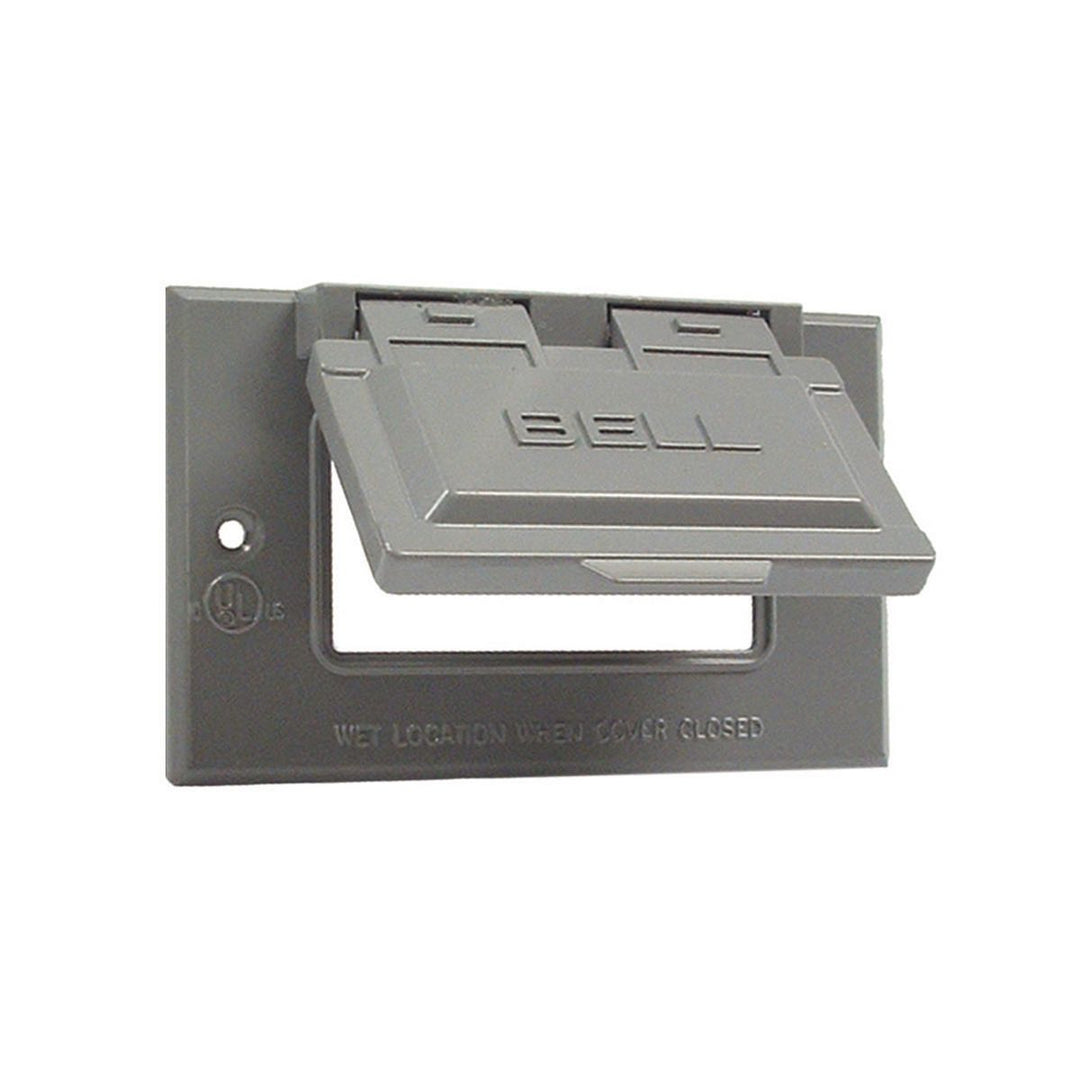 1G HORIZONTAL WP COVER GFCI - GRAY