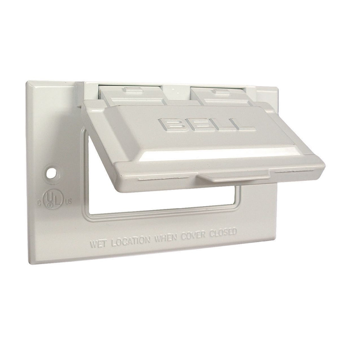 1G HORIZONTAL WP COVER GFCI - WHITE