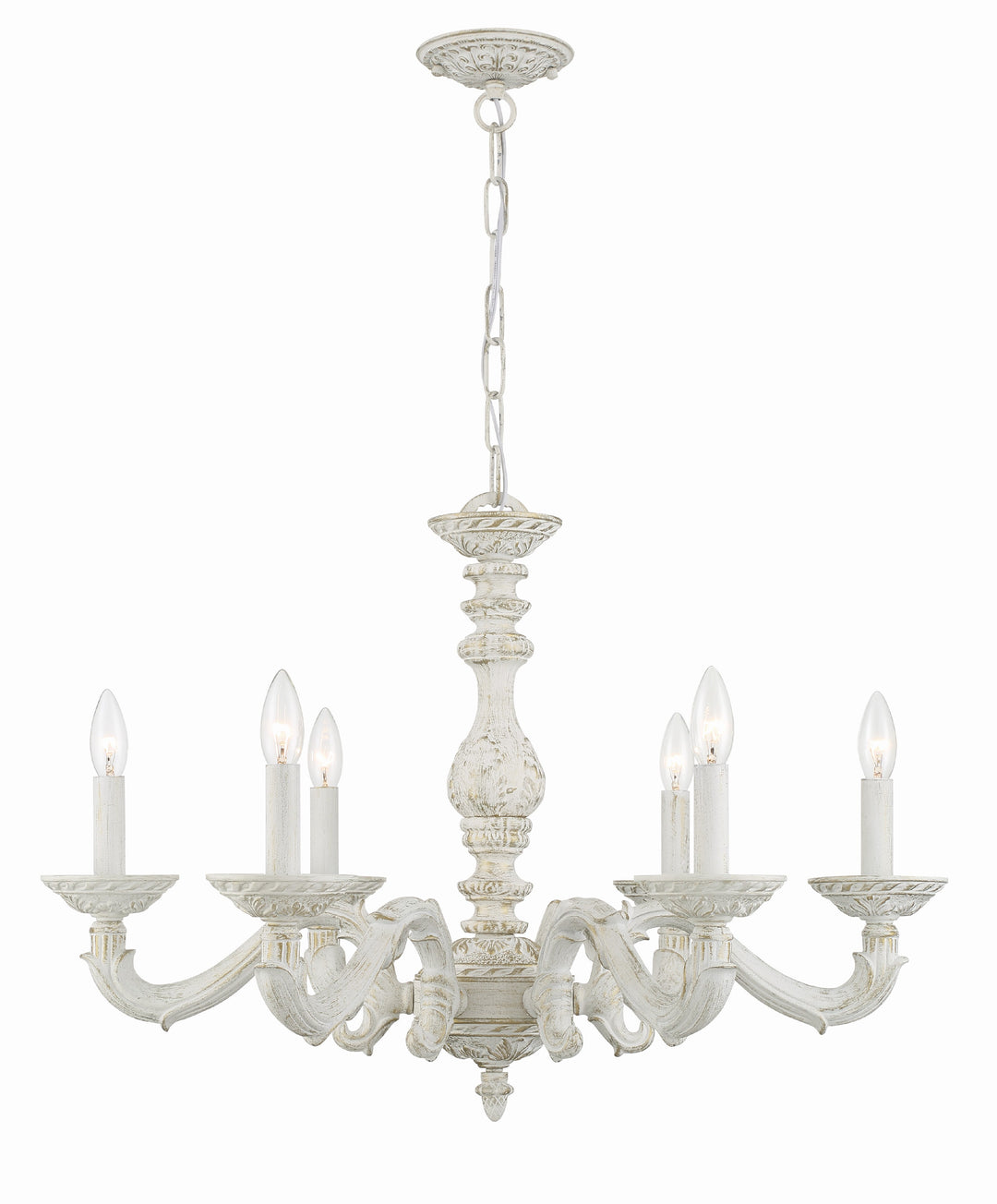 Paris Market 6 Light Antique White Chandelier