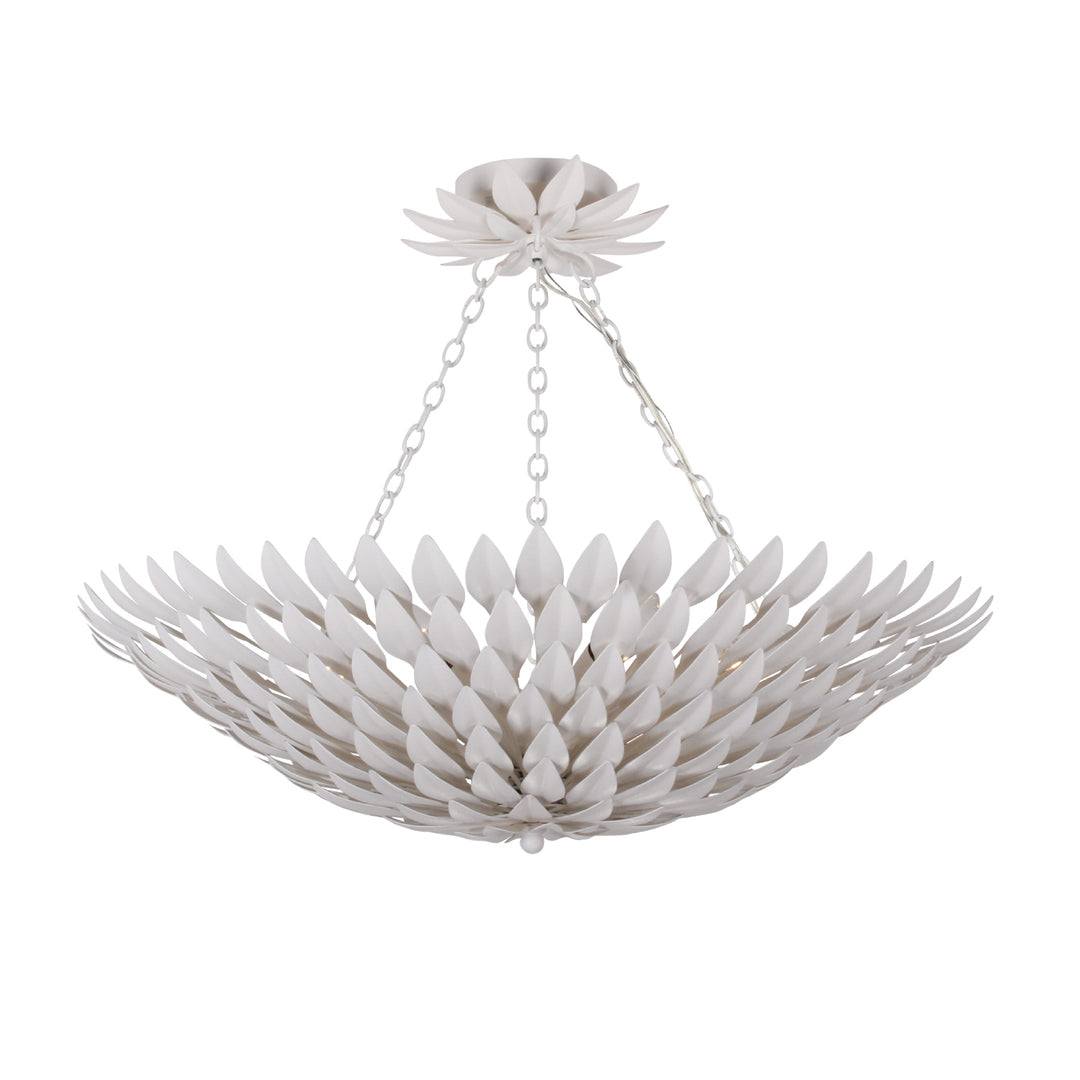 Broche 6 Light Matte White Semi Flush Mount