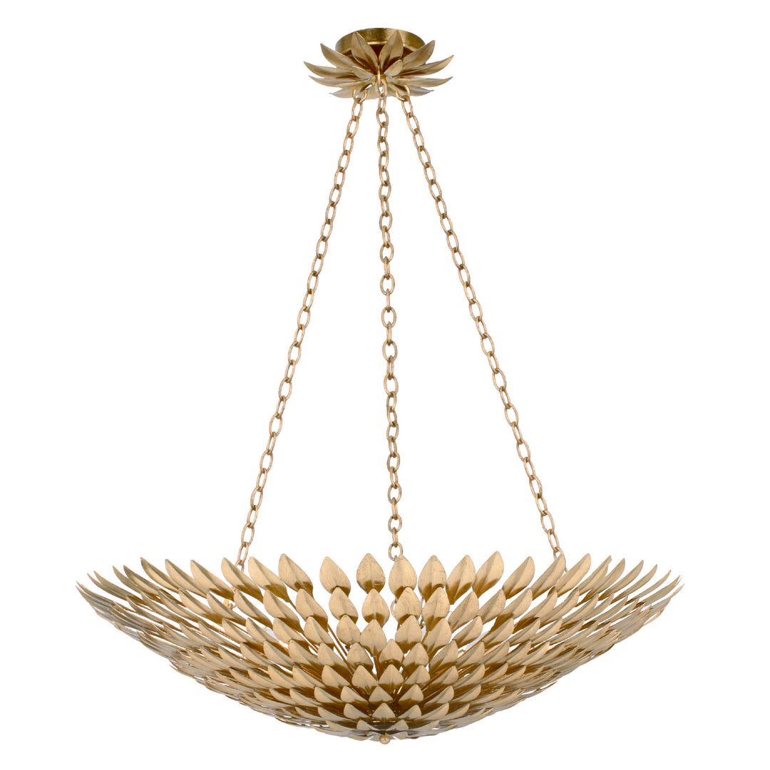 Broche 8 Light Antique Gold Chandelier