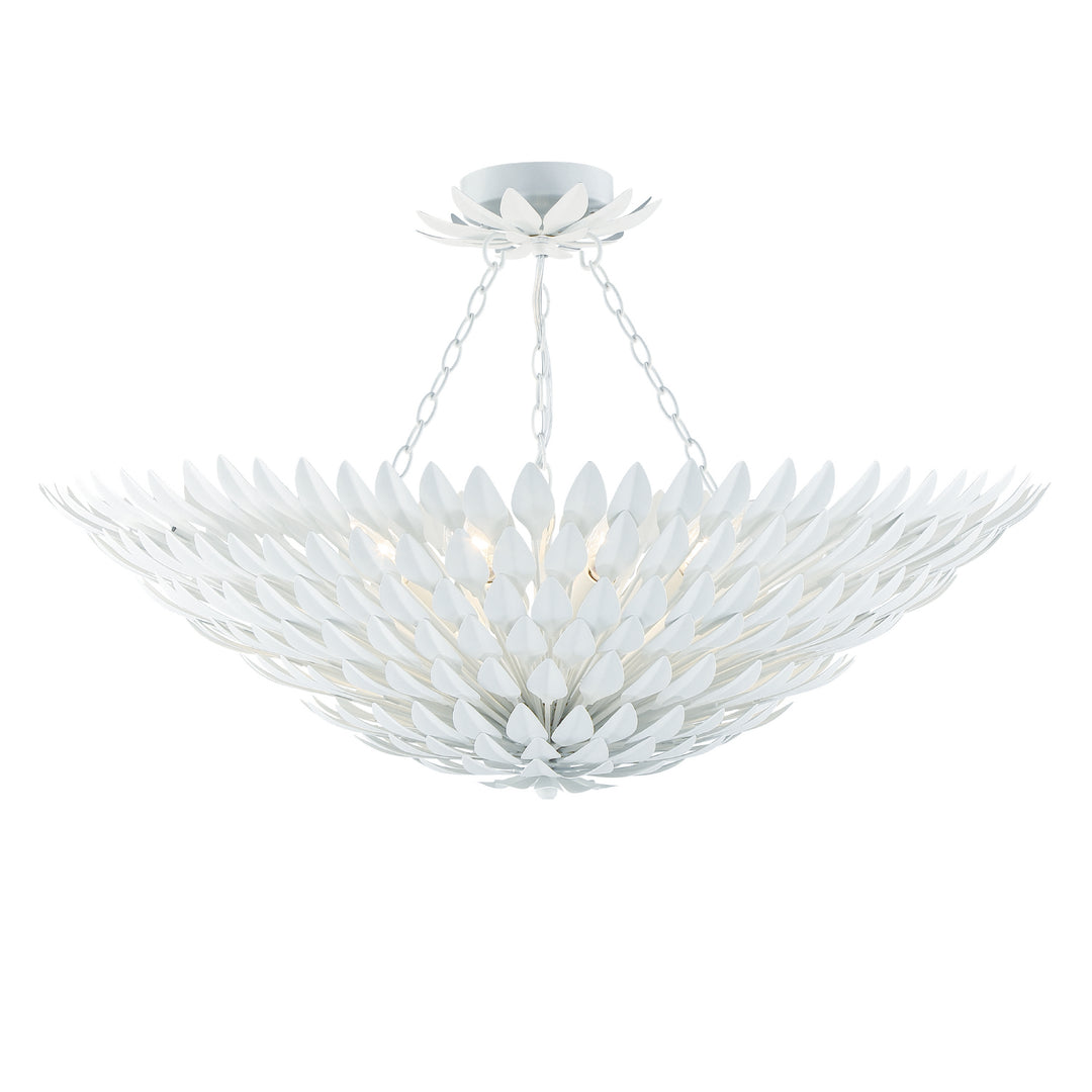 Broche 8 Light Matte White Semi Flush Mount