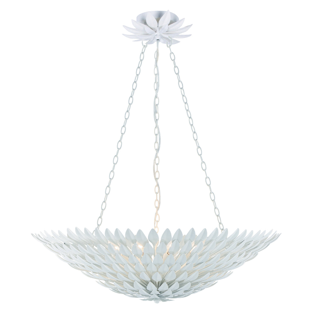 Broche 8 Light Matte White Chandelier