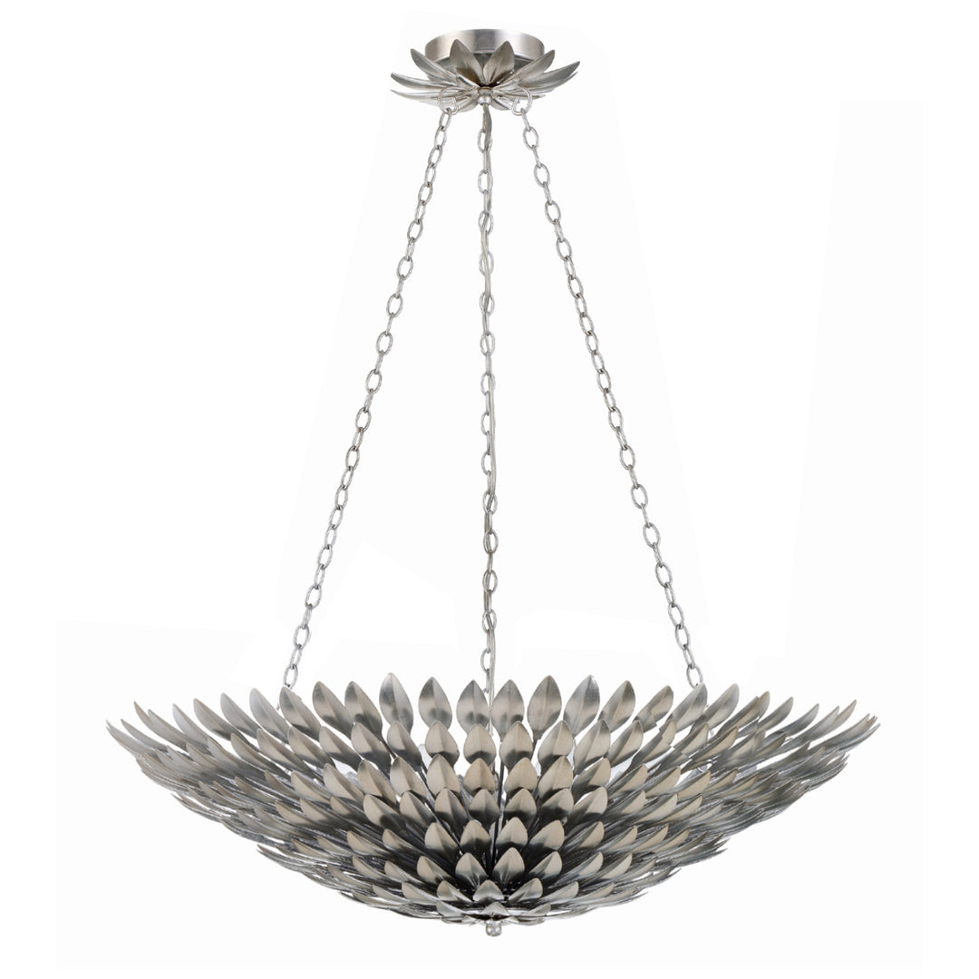 Broche 8 Light Antique Silver Chandelier
