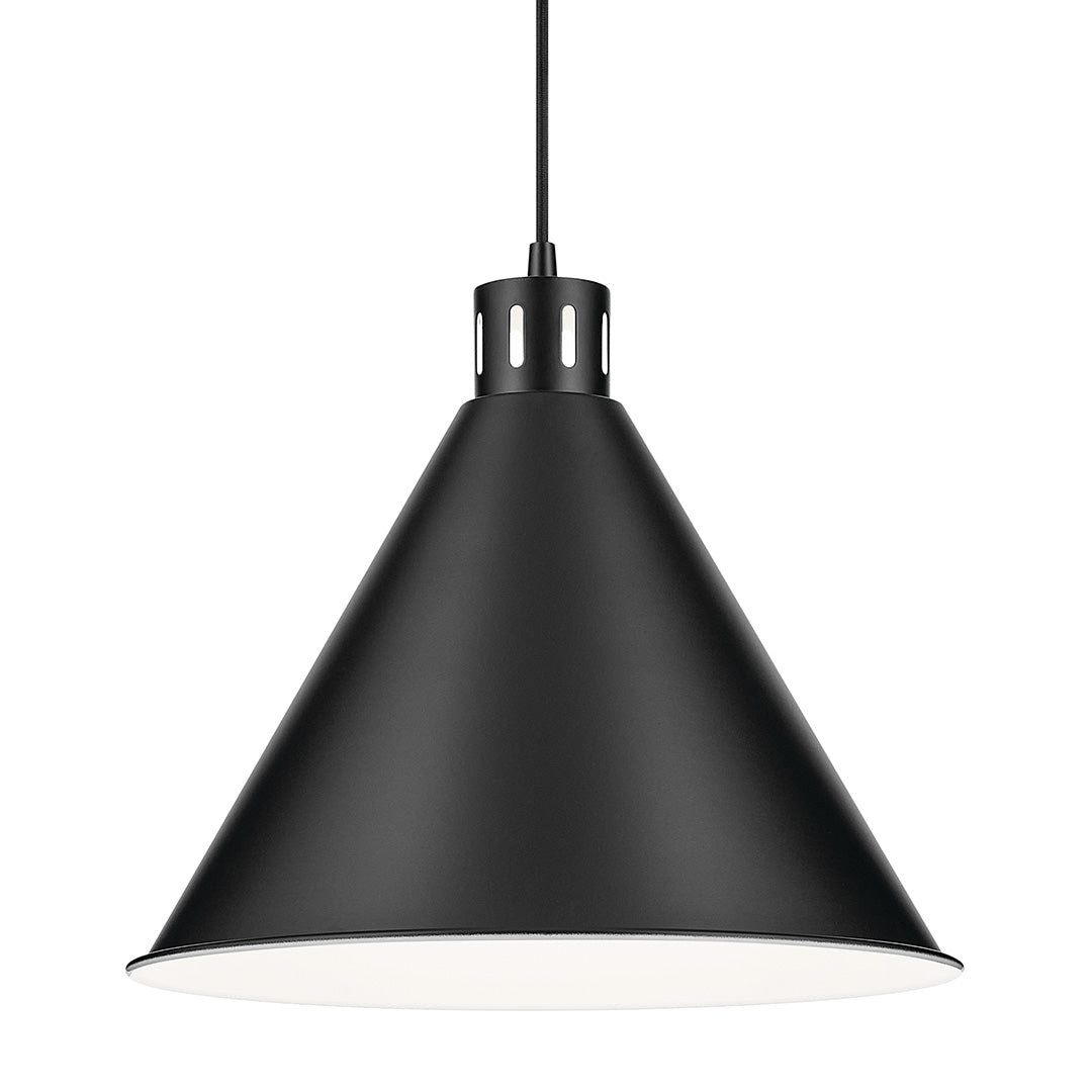 Zailey 14.25" 1-Light Cone Pendant in Black