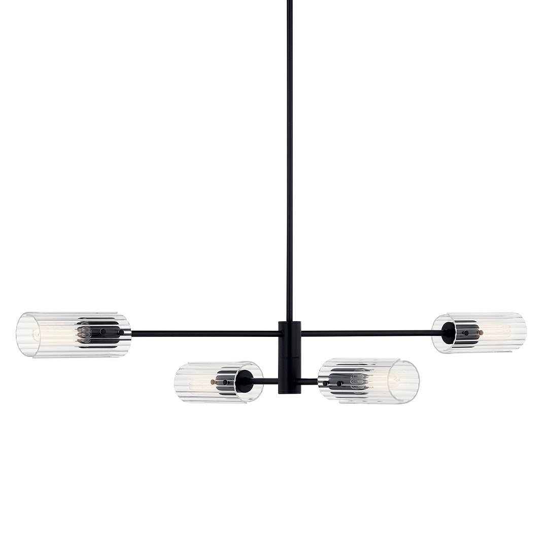 Velestino 47.50" 4-Light Linear Chandelier in Black