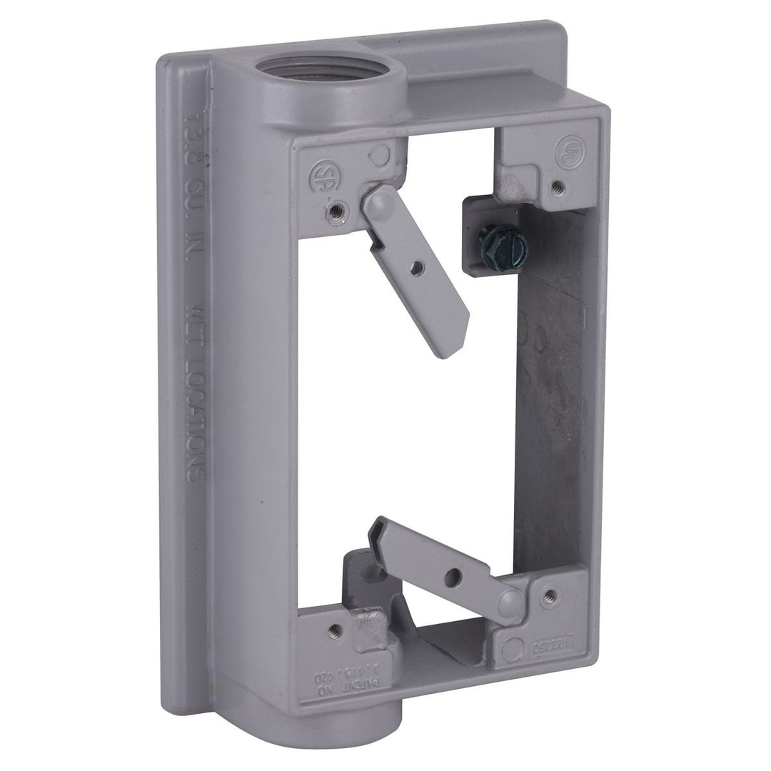 1G WP EXT ADTR SWG ARM (2)3/4 IN OUT GRY