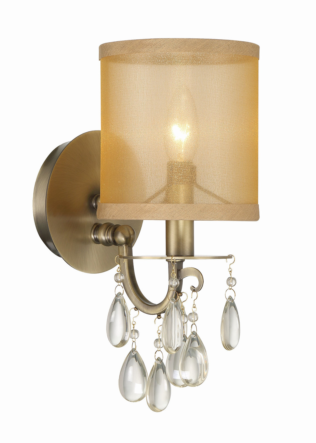 Hampton 1 Light Antique Brass Sconce