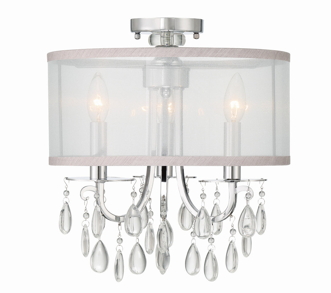 Hampton 3 Light Polished Chrome Semi Flush Mount