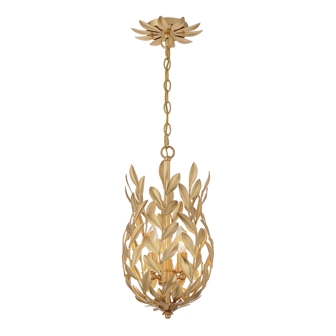 Broche 3 Light Antique Gold Mini Pendant