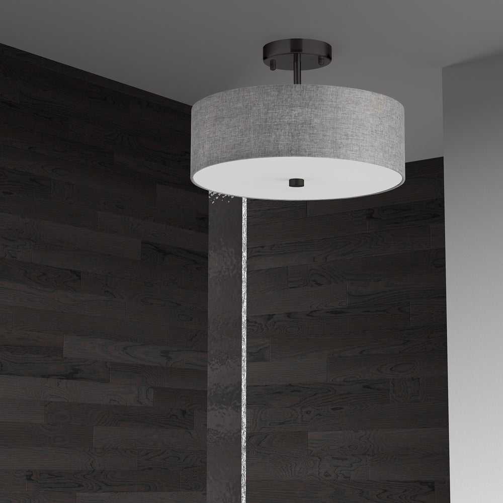 3LT Semi-Flush MB w/ Grey Shade