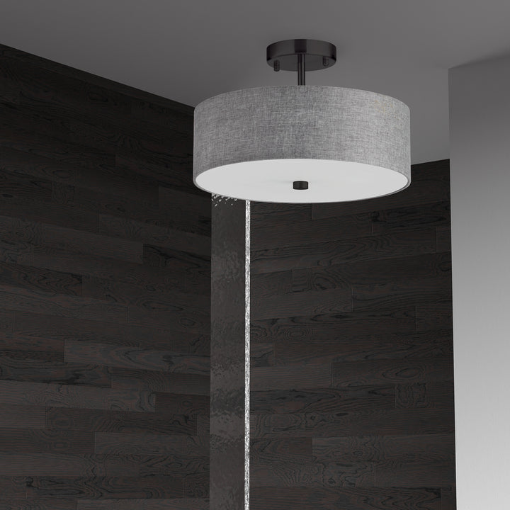 3LT Semi-Flush MB w/ Grey Shade