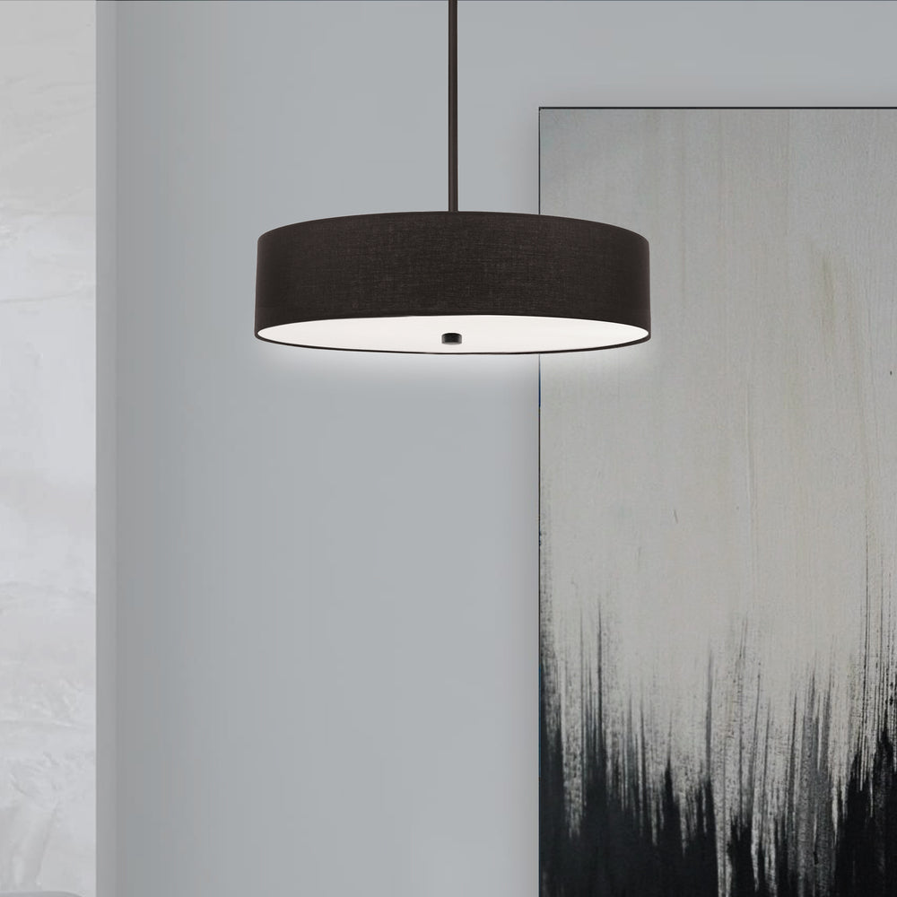 4LT Incandescent Pendant MB w/ Black Shade