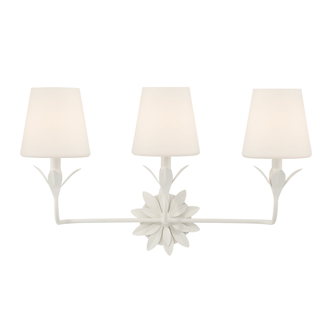 Broche 3 Light Matte White Bathroom Vanity