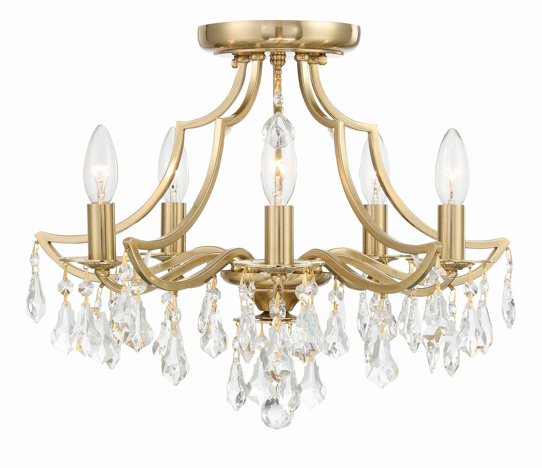 Cedar 5 Light Vibrant Gold Semi Flush Mount