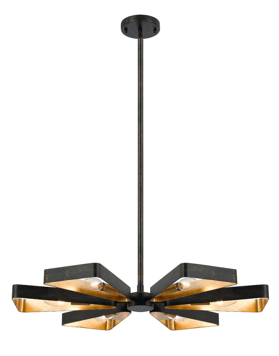 Luna 6 Light English Bronze + Antique Gold Chandelier