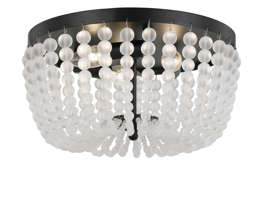Rylee 3 Light Matte Black Flush Mount