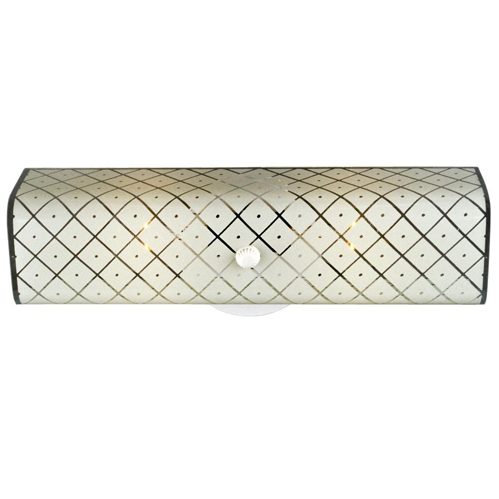 Vanity Light - U-channel with White Patterned Glass