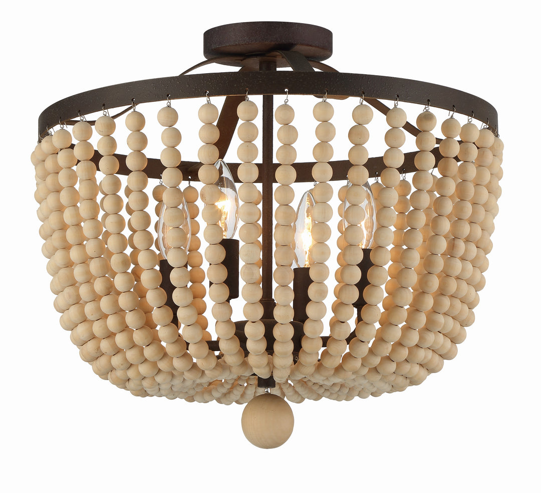 Rylee 4 Light Forged Bronze Semi Flush Mount